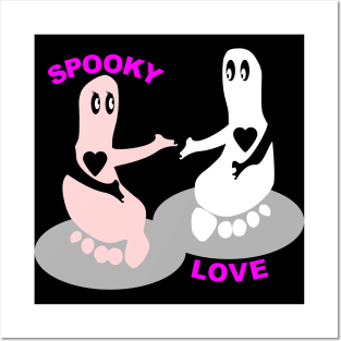 Spooky Love Footprint ghost Posters and Art